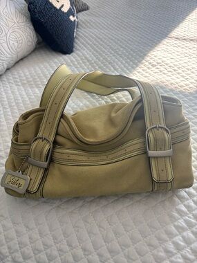 Sisters by Longaberger Yellow-Green Suede Shoulder Bag